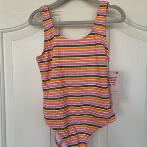 Roxy Kids Swim One Piece - Pink and Orange Stripes